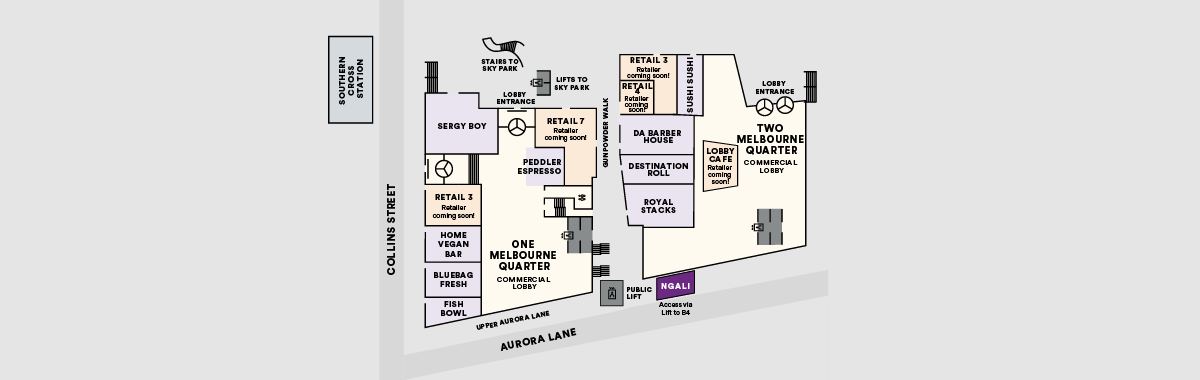 Ngali Melbourne Quarter map